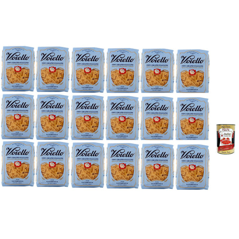 Voiello Pasta Farfalle Nudeln 100% N 192, Bronze - Zeichnen 18x 500g inkl. Italian Gourmet Polpa 400g Original italienisch