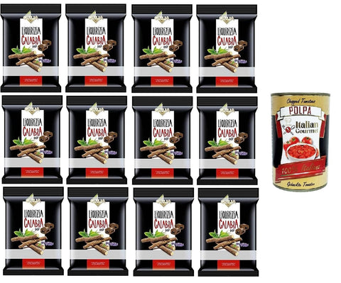Italian Gourmet E.R. Lakritze Giulia Caramelle Ripiene con Liquirizia di Calabria DOP Süßigkeiten Gefüllte Bonbons mit Lakritz 12x150g+ Italian Gourmet polpa 400g 8032804040014