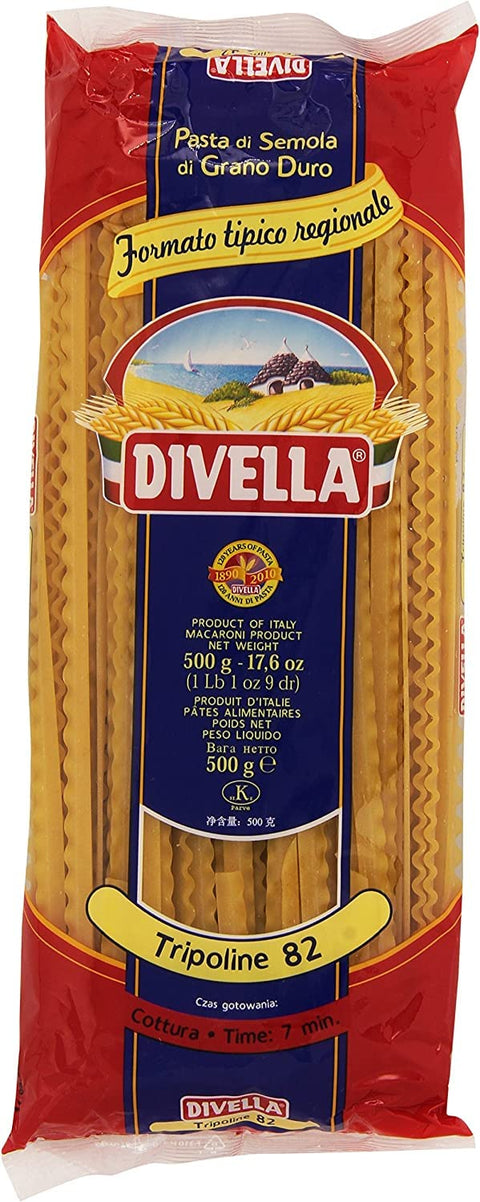 Italian Gourmet E.R. Längliche Pasta 10x Pasta Divella 100% Italienisch N° 82 Tripoline 500 gr 8005121002829