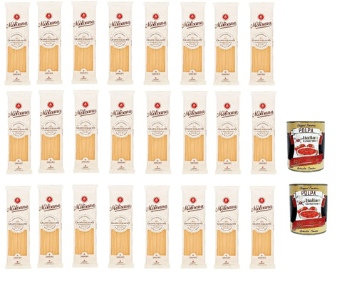 Italian Gourmet E.R. Längliche Pasta 24x La Molisana Linguine N.6 Pasta Lenta Lavorazione Teigwaren aus Hartweizengrieß Bronze-Zeichnung 500g + 2x Italian Gourmet Polpa