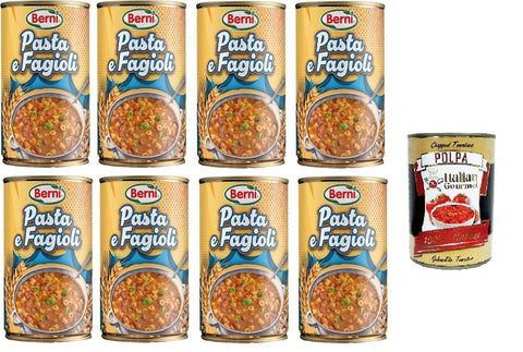 Italian Gourmet E.R. Längliche Pasta Berni Pasta e Fagioli Nudeln und Bohnen 8x 420gr + Italian Gourmet polpa 400g 8032804040014
