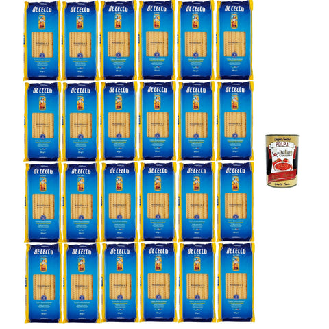 De Cecco Mafaldine Pasta, 500g, 24er Pack, Italienischer Hartweizengrieß Original italienisch inkl. Italian Gourmet Polpa 400g
