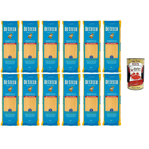 DE CECCO Spaghettini Pasta di Semola di grano duro Food Service Spaghettini Hartweizengrieß Pasta Food Service 12x1kg Original italienisch