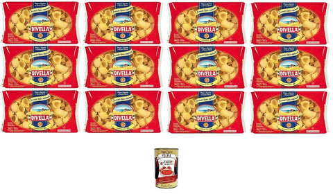 Italian Gourmet E.R. Längliche Pasta Divella Lumaconi 49 Hartweizengrieß nudeln 100% Italienisch 12x 500gr+ Italian Gourmet polpa 400g 8032804040014