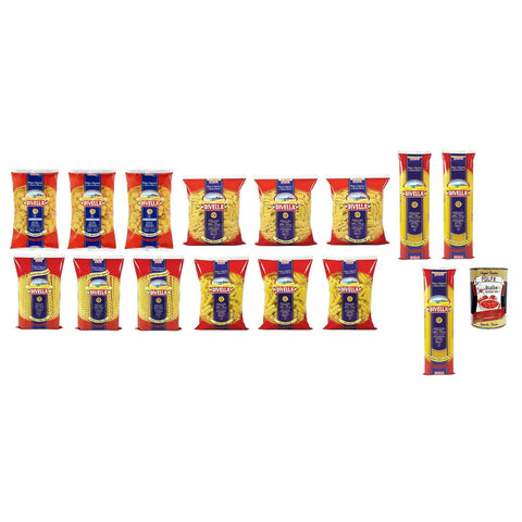 Divella Pasta Testpaket Fusilli col Buco - Elicoidali - Mezze Maniche - Spaghetti Ristornate - Penne Regine, Italienische Nudeln aus Hartweizengrieß, 15x 500 g Original italienisch inkl. Italian Gourmet Polpa 400g
