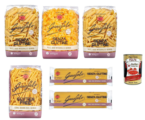 Italian Gourmet E.R. Längliche Pasta Testpaket Pasta senza Glutine Glutenfreie Nudeln gluten free 6x 400g + Italian Gourmet Polpa 400g 8000139929779