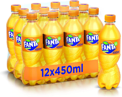 Italian Gourmet E.R. Limonade 12x Fanta Aranciata Original Orangensaftgetränk PET 450ml Softdrink kohlensäurehaltiges Getränk 100% italienische Orangen 5449000246820