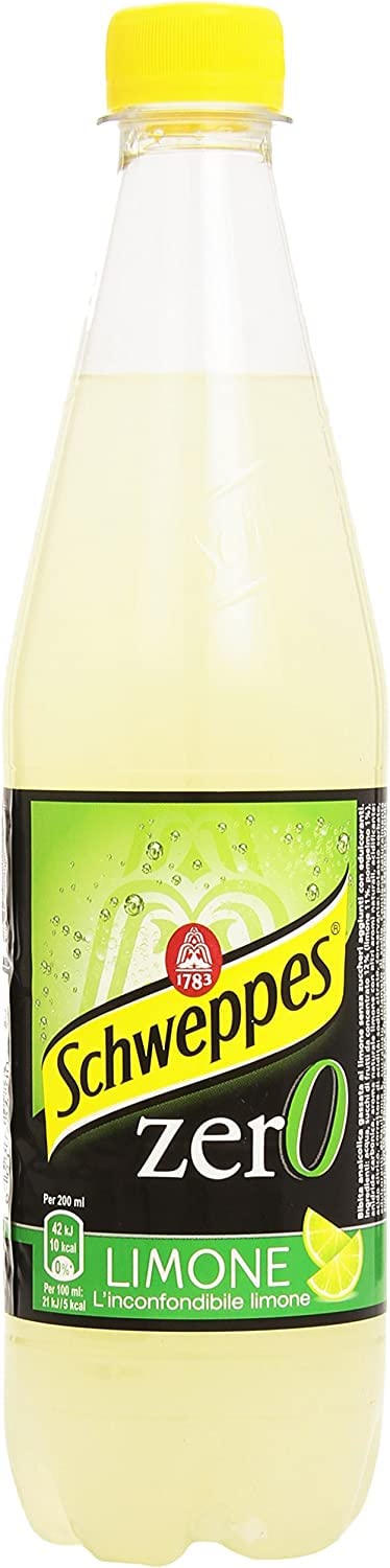 Schweppes limone Zero Zitrone Lemonade ohne zucker PET 0,6 Lt erfrischend 6x Original italienisch