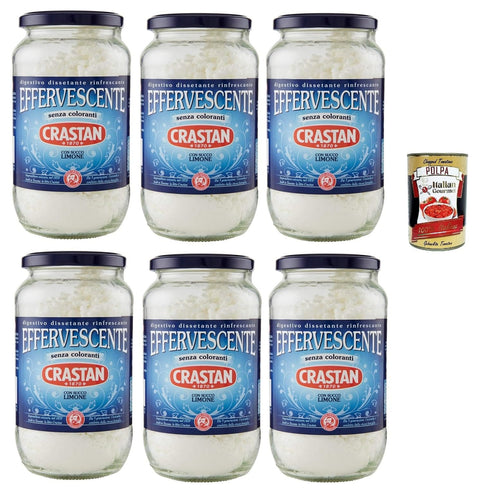 Crastan effervescente con succo Limone, Erfrischendes Verdauungs - Auflösen mit Zitronengeschmack 6x 250gr inkl. Italian Gourmet polpa 400g Original italienisch