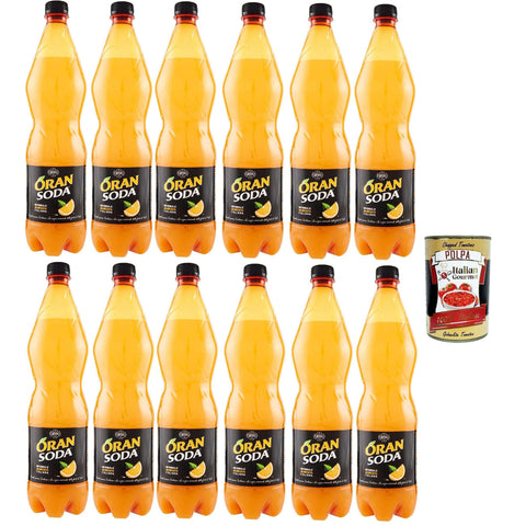 Campari Oransoda PET Flasche Orange Soda Limonade soft drink, 12x 1L inkl. Italian Gourmet polpa 400g Original italienisch
