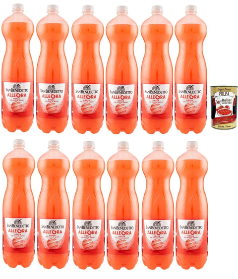 Italian Gourmet E.R. Limonade San benedetto Aranciata rossa, Blutorange OrangenLimonade orangen PET 12x 1.5 Lt erfrischend, blood orange orange lemonade + Italian Gourmet polpa 400g 8032804040014
