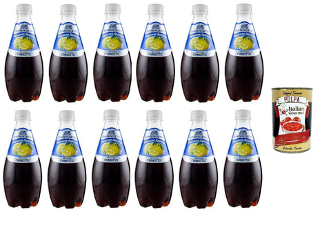 Italian Gourmet E.R. Limonade San Benedetto Chinotto Passione Italiana PET 12x 40cl Soda 100% Italienisches Getränk gasförmig Lemonade Bitterorange + Italian Gourmet polpa 400g 8032804040014