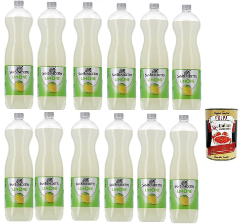 San Benedetto Limonata, OrangenLimonade orange PET 12x 1.5 Lt erfrischend, lemonade soft drink Original italienisch inkl. Italian Gourmet Polpa 400g