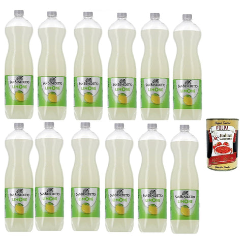 San Benedetto Limonata, OrangenLimonade orange PET 12x 1.5 Lt erfrischend, lemonade soft drink Original italienisch inkl. Italian Gourmet Polpa 400g