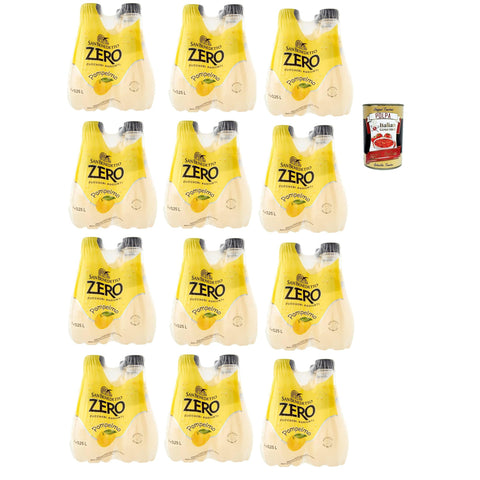 San Benedetto Pompelmo Zero PET ohne Zucker 48x 250 ml, Grapefruit, Limonade orange ohne Zucker, soft drink sugarfree Original italienisch inkl. Italian Gourmet Polpa 400g