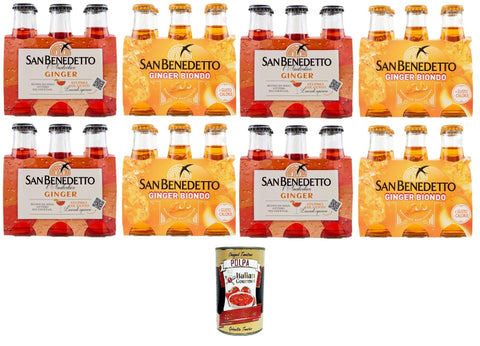Italian Gourmet E.R. Limonade San Benedetto Testpaket Ginger & Ginger Biondo l'analcolico, Buono da solo, Ottimo nei cocktail Ingwer, der alkoholfreie, gut pur, hervorragend in Cocktails 48x10cl+ Italian Gourmet polpa 400g 8032804040014