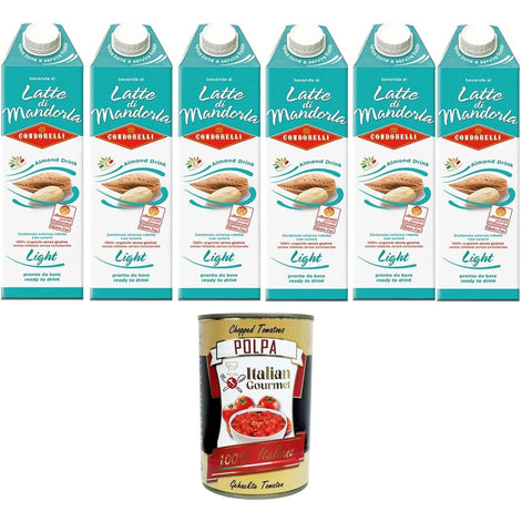 Condorelli Bevanda di Mandorla Light Leichte almond drink, Erfrischendes Mandelgetränk, soft drink 6x1lt Original italienisch inkl. Italian Gourmet Polpa 400g