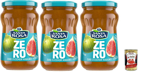 Italian Gourmet E.R. Marmeladen & Konfitüren Santa Rosa, Feigen marmelade Zero, Leichte und nahrhafte Freude, ideal zum Frühstück oder Snack, reich an Geschmack und ohne zugesetzten Zucker, 3x 300 g + Italian Gourmet polpa 400g 8032804040014