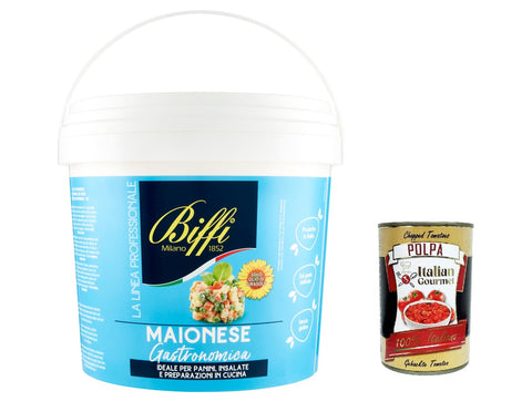 Biffi La Linea Professionale Maionese Gourmet mayo Mayonnaise 3x 5Kg inkl. Italian Gourmet gourmet polpa 400g Original italienisch