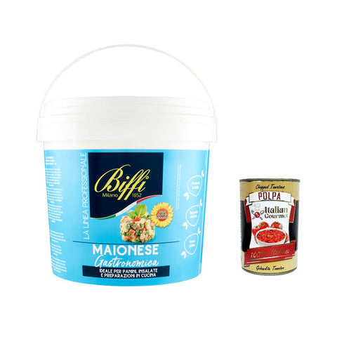 Biffi La Linea Professionale Maionese Gourmet mayo Mayonnaise 3x 5Kg inkl. Italian Gourmet gourmet polpa 400g Original italienisch