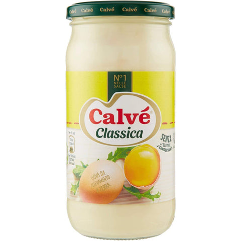 Calvè Calve Klassik Mayonnaise mayo classic Fritessoße Soße Sauce glass 6x500ml Original italienisch