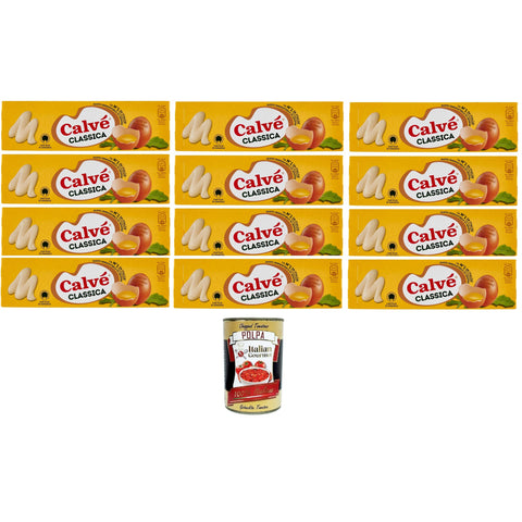 Calvè Calvé Calve Klassik Mayonnaise mayonaise Soße Sauce Mayo Imbiss Fritten 12x 150ml Original italienisch inkl. Italian Gourmet Polpa 400g