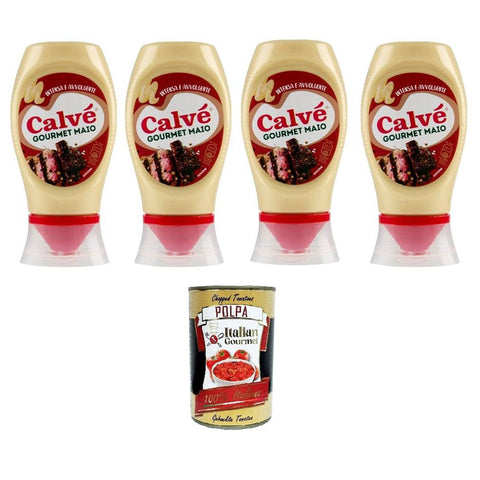 Calvè Calvé Gourmet Maio Intensiv und einhüllend 4x 245 ml Original italienisch inkl. Italian Gourmet Polpa 400g