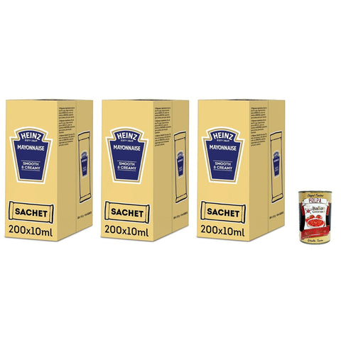 Heinz Mayonnaise, Smooth & Creamy, 200 Portionsbeutel à, 3er Pack 10 ml inkl. Italian Gourmet polpa 400g Original italienisch