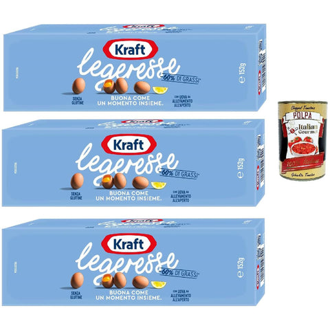Kraft Leggeresse Tubo Mayonnaise fettarm mayo würzen soße Salad sauce 3x 150ml Original italienisch inkl. Italian Gourmet Polpa 400g
