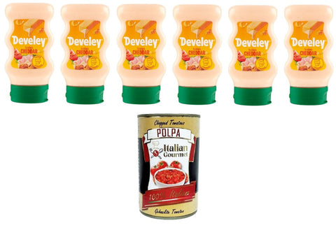 Italian Gourmet E.R. Mayonnaise Salsa Cheddar, a base di formaggio,Cheddar-Sauce, Käsebasis 6x250ml + Italian Gourmet polpa 400g 8032804040014