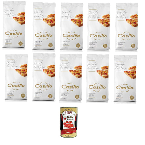 Casillo Molino Semola D'Autore Farina di semola rimacinata per Pizze e Focacce Gemahlenes Grießmehl für Pizzen und 10x500g Original italienisch Zutat
