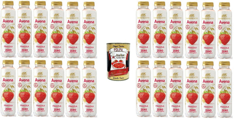 Italian Gourmet E.R. Milchersatz auf Pflanzenbasis San benedetto Bevanda all'Avena al gusto di Fragola zero zuccheri aggiunti Haferdrink mit Erdbeergeschmack ohne Zuckerzusatz 24x 400ml+ Italian Gourmet polpa 400g 8032804040014