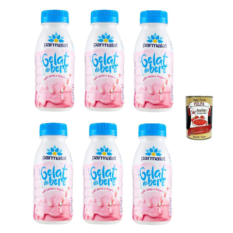 Italian Gourmet E.R. Milchshakes Parmalat Gelat da bere Panna e Fragola 250ml, Trinkeis UHT Erdbeercreme 6x 250ml + Italian Gourmet polpa 400gr 8032804040014