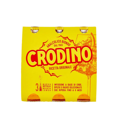 Italian Gourmet E.R. Mischgetränke & Cocktails Crodino aperitivo biondo, 24x 175 ml, alkoholfreier Aperitif bitter, Italienischer nicht -alkoholischer Aperitif bereit zu trinken + Italian Gourmet polpa 400g 8032804040014