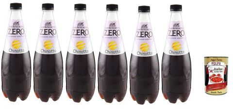 Italian Gourmet E.R. Mischgetränke & Cocktails San Benedetto Chinotto Zero PET aperitivo ohne Zucker 6x 0,75l, ohne Zucker Softdrink ohne Zucker, erfrischend Aperitiv-Aperif sugarfree + Italian Gourmet polpa 400g 8032804040014