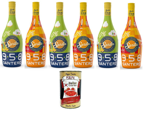 Italian Gourmet E.R. Mischgetränke & Cocktails Santero 958 Spritz 0% Alkoholfrei 6x 750ml + Italian Gourmet polpa 400g 8032804040014