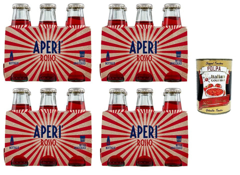 Italian Gourmet E.R. Mischgetränke & Cocktails Spumador Aperi'- Aperitivo analcolico rosso Roter alkoholfreier Aperitif 24 x 100ml + Italian Gourmet polpa 400g 8032804040014