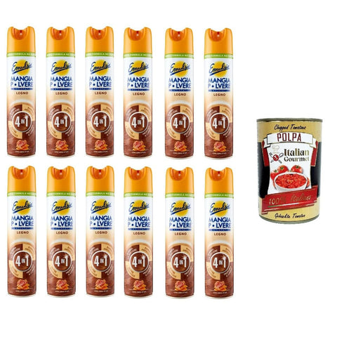 Emulsio Mangia Pulver für Holz, antistatisch, 4 in 1, 12x300 ml Original italienisch inkl. Italian Gourmet Polpa 400g