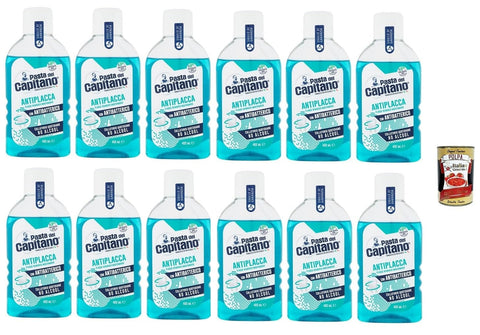 Italian Gourmet E.R. Mundwasser, -sprays & -spülungen Pasta del Capitano Collutorio Antiplacca - Anti-Plaque-Mundwasser Mundhygiene 12x 400ml + Italian Gourmet polpa 400g 8032804040014