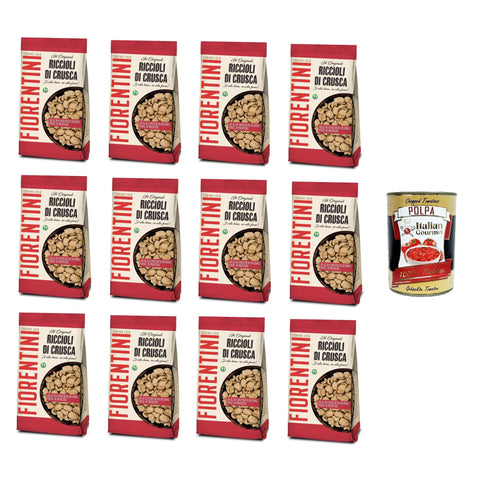Fiorentini Gli Originali Riccioli di Crusca Die Original italienisch Kleielocken Ja zur Figur, Nein zum Hunger 12x250gr italienisch inkl. Italian Gourmet Polpa 400g