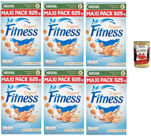 Italian Gourmet E.R. Müsli Nestlé Fitness Original Integrali, Cerealien Vollkorn Weizen und Haferflocken 6x 625g + Italian Gourmet polpa 400g 8032804040014