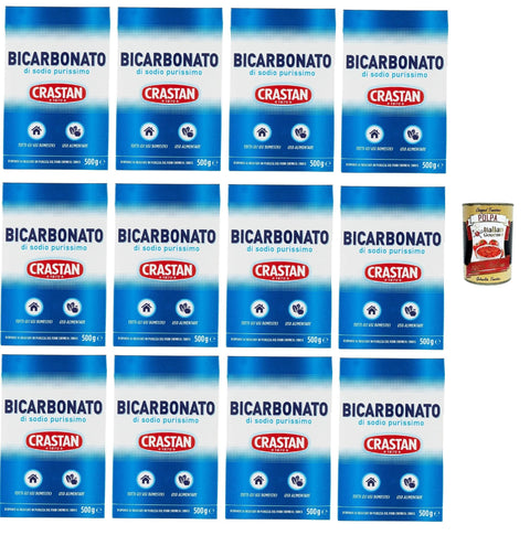 Crastan Bicarbonato di sodio purissimo reines Natriumbicarbonat für den Heimgebrauch und für Lebensmittel 12x 500g inkl. Italian Gourmet polpa 400g Original italienisch