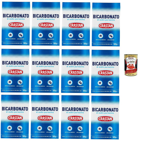 Crastan Bicarbonato di sodio purissimo reines Natriumbicarbonat für den Heimgebrauch und für Lebensmittel 12x 500g inkl. Italian Gourmet polpa 400g Original italienisch