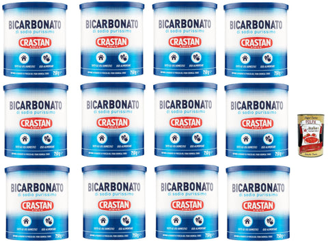 Italian Gourmet E.R. Natron Crastan Bicarbonato di sodio purissimo reines Natriumbicarbonat für den Heimgebrauch und für Lebensmittel 12x 750g + Italian Gourmet polpa 400g 8032804040014