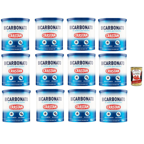 Crastan Bicarbonato di sodio purissimo reines Natriumbicarbonat für den Heimgebrauch und für Lebensmittel 12x750g Original italienisch Natron