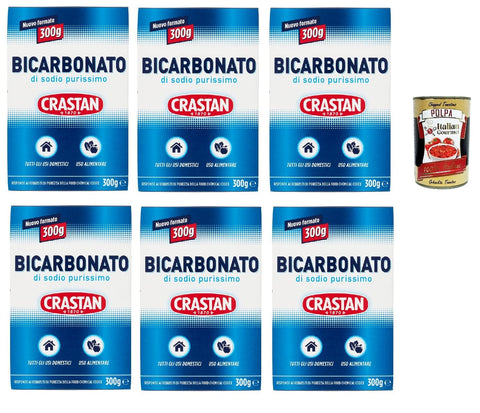 Crastan Bicarbonato di sodio purissimo reines Natriumbicarbonat für den Heimgebrauch und für Lebensmittel 6x300g Original italienisch Natron