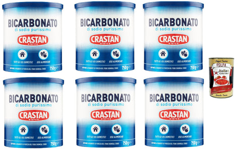 Crastan Bicarbonato di sodio purissimo reines Natriumbicarbonat für den Heimgebrauch und für Lebensmittel 6x 750g Original italienisch inkl. Italian Gourmet Polpa 400g