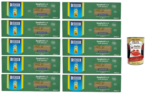 Italian Gourmet E.R. Nudelgerichte 10x De Cecco Spaghetti Nr. 12 mit Spinat 500gr + Italian Gourmet polpa 400g 8001250410122