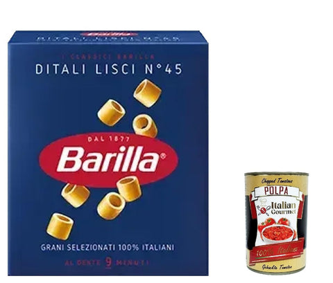 Italian Gourmet E.R. Nudelgerichte 10x Pasta Ditali lisci Nr. 45 italienisch Nudeln 500 g pack + Italian Gourmet polpa 400g 8076802085455