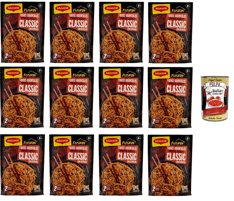 Italian Gourmet E.R. Nudelgerichte 12x MAGGI Fusian Taste Of Classic Noodles Con Spezie (2 Porzioni) 121gr+ Italitan Gourmet polpa 400g 8445290661524